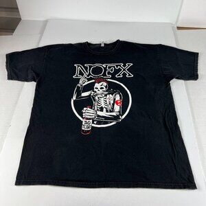 NOFX Punk Rock Band 30th Anniversary Shirt Fits Large Black Graphic Tee Tag XL